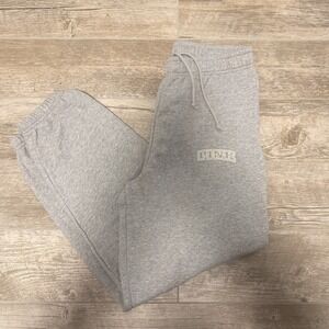 NEW Victoria Secret Pink Ivy Fleece Campus Sweatpants Light Grey Size M